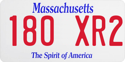MA license plate 180XR2