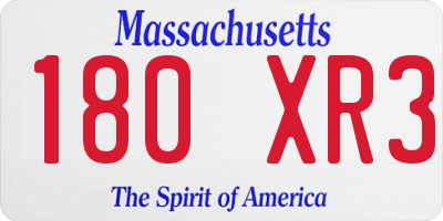 MA license plate 180XR3
