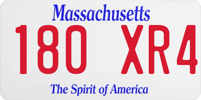 MA license plate 180XR4