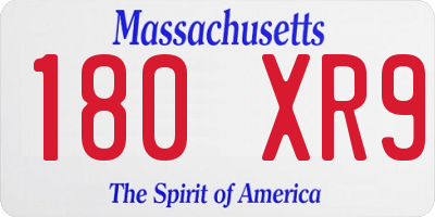 MA license plate 180XR9