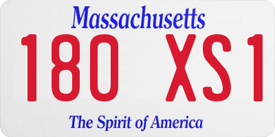 MA license plate 180XS1