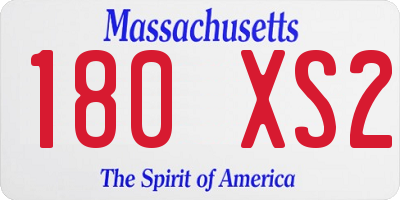 MA license plate 180XS2
