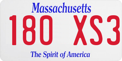 MA license plate 180XS3