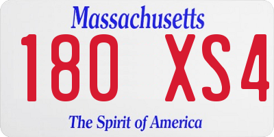 MA license plate 180XS4