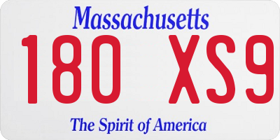 MA license plate 180XS9