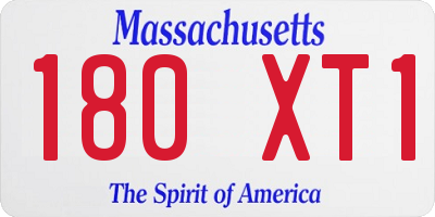 MA license plate 180XT1