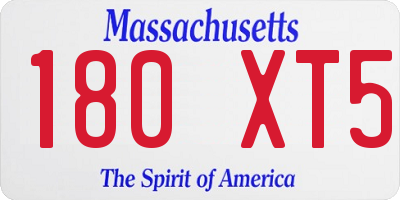 MA license plate 180XT5
