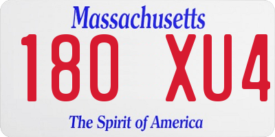 MA license plate 180XU4