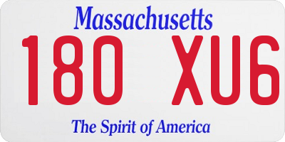 MA license plate 180XU6