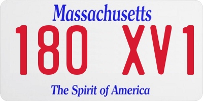 MA license plate 180XV1