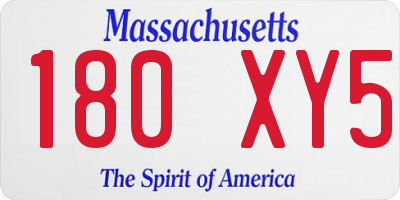 MA license plate 180XY5