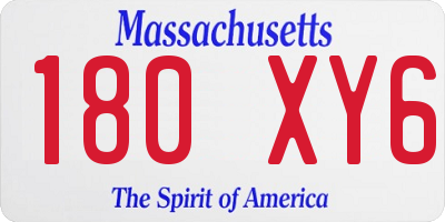 MA license plate 180XY6