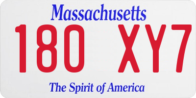 MA license plate 180XY7