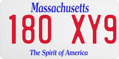 MA license plate 180XY9