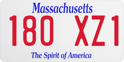 MA license plate 180XZ1