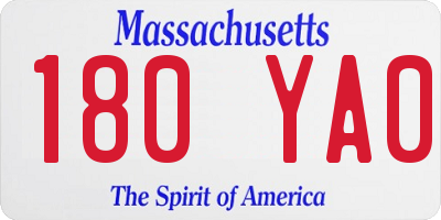 MA license plate 180YA0