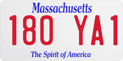 MA license plate 180YA1