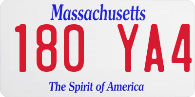 MA license plate 180YA4