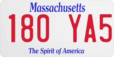 MA license plate 180YA5