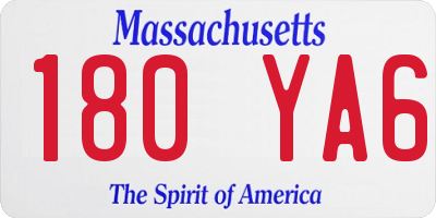 MA license plate 180YA6