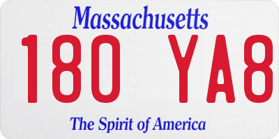 MA license plate 180YA8