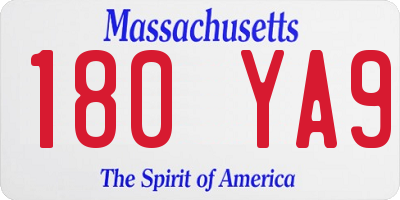 MA license plate 180YA9