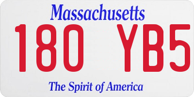 MA license plate 180YB5