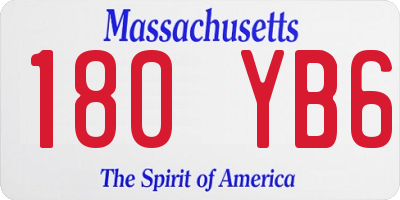 MA license plate 180YB6