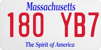 MA license plate 180YB7
