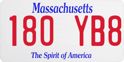 MA license plate 180YB8