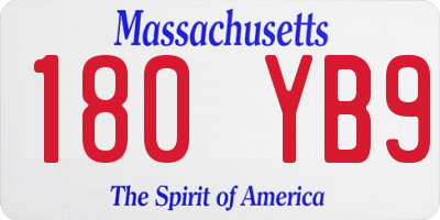 MA license plate 180YB9