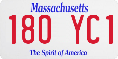 MA license plate 180YC1