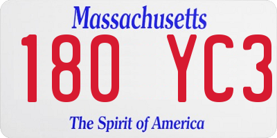 MA license plate 180YC3