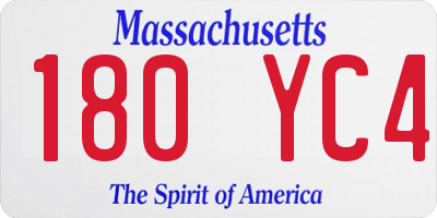 MA license plate 180YC4