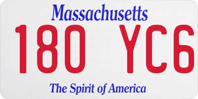 MA license plate 180YC6