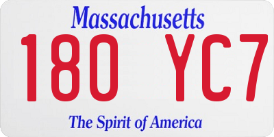 MA license plate 180YC7
