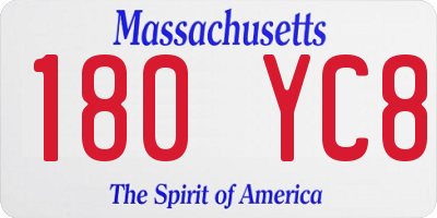 MA license plate 180YC8