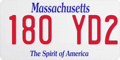 MA license plate 180YD2
