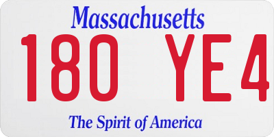 MA license plate 180YE4