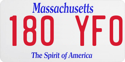 MA license plate 180YF0