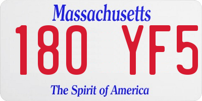 MA license plate 180YF5