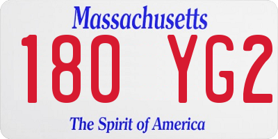 MA license plate 180YG2