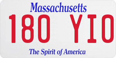 MA license plate 180YI0