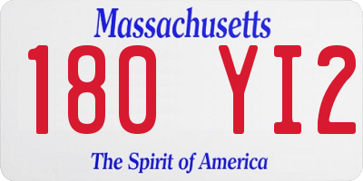 MA license plate 180YI2