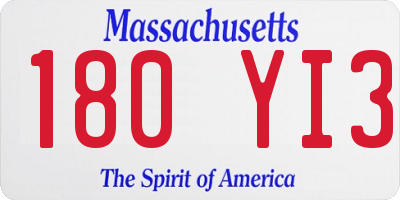 MA license plate 180YI3