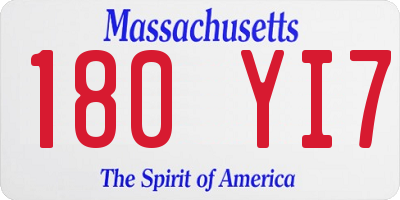 MA license plate 180YI7