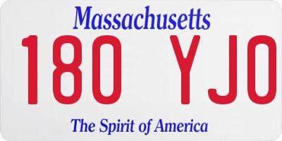 MA license plate 180YJ0