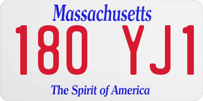 MA license plate 180YJ1