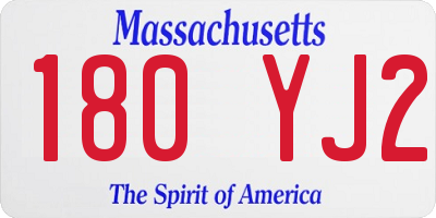 MA license plate 180YJ2