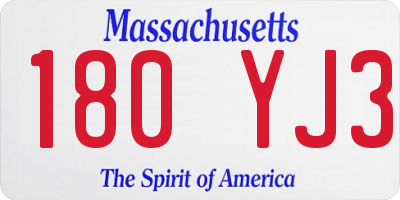 MA license plate 180YJ3
